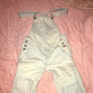 Hollister light wash overalls